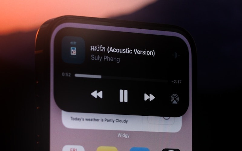 Imagen que muestra cómo usar Dynamic Island con Apple Music 